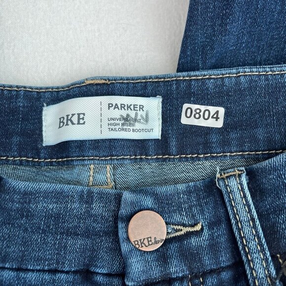 BKE Denim Parker Tailored Boot Cut Leg Stretch Jean Dark Wash Blue Women 31x28.5 - Picture 10 of 16